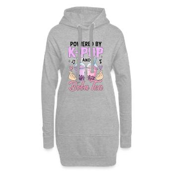 Propulsé par K Pop et Boba Tea - Sweat-shirt à capuche long Femme - gris chiné - Devant