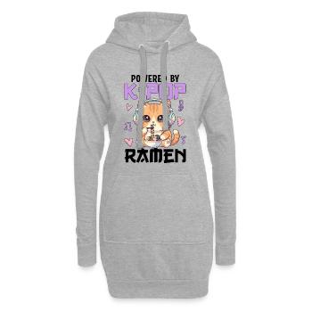 Propulsé par des ramen K-Pop - Sweat-shirt à capuche long Femme - gris chiné - Devant