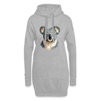 Sanfter Koala Portrait - Hoodie-Kleid - Grau meliert - Vorne