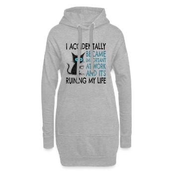 Kollege, Mitarbeiter, Arbeit Stress Arbeitsstress - Hoodie-Kleid - Grau meliert - Vorne