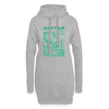 Guitariste Guitariste Rock Musicien streetwear - Sweat-shirt à capuche long Femme - gris chiné - Devant