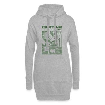 Guitariste Guitariste Rock Musicien streetwear - Sweat-shirt à capuche long Femme - gris chiné - Devant