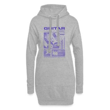 Guitariste Guitariste Rock Musicien streetwear - Sweat-shirt à capuche long Femme - gris chiné - Devant
