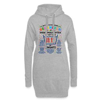 en usage depuis la version 11.11. | Costume de carnaval - Sweat-shirt à capuche long Femme - gris chiné - Devant