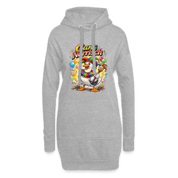 Goose Foolish – Carnaval avec humour - Sweat-shirt à capuche long Femme - gris chiné - Devant