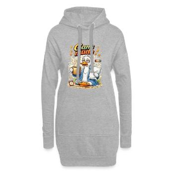 Gans müde – Kaffee zuerst - Hoodie-Kleid - Grau meliert - Vorne