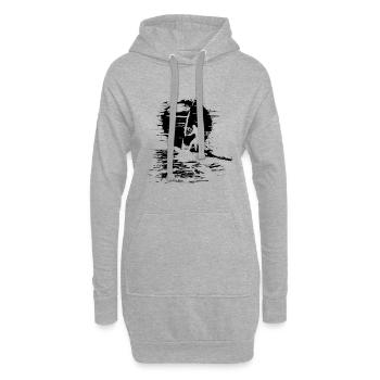 Instructeur de planche à voile - Sweat-shirt à capuche long Femme - gris chiné - Devant