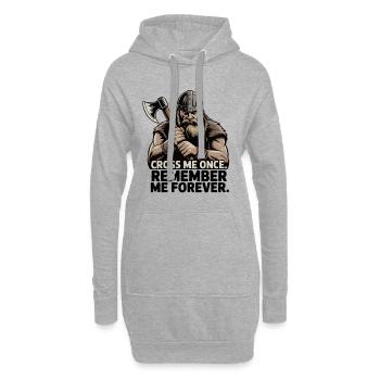 Légende viking viking marin Odin Raven Fighter - Sweat-shirt à capuche long Femme - gris chiné - Devant