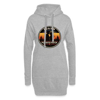 Du & Ich perfektes Match Partnerlook - Hoodie-Kleid - Grau meliert - Vorne
