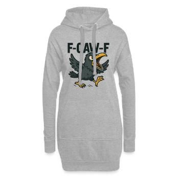 F-CAW-F Krähen Spruch - Hoodie-Kleid - Grau meliert - Vorne