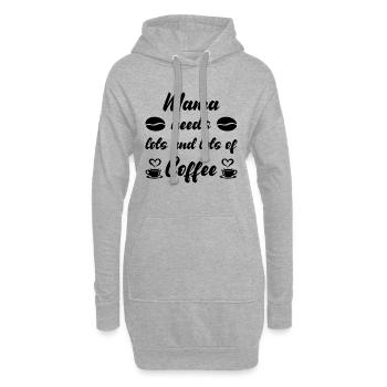 Mama needs a lot of Coffee - Hoodie-Kleid - Grau meliert - Vorne