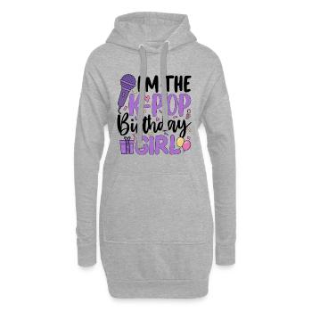 Je suis la fille d’anniversaire de K Pop - Sweat-shirt à capuche long Femme - gris chiné - Devant