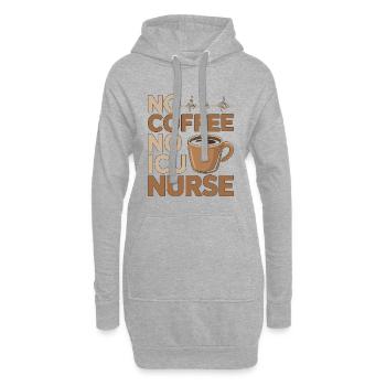 Infirmière en soins intensifs sans café, pas de réponse rapide Amoureuse du café - Sweat-shirt à capuche long Femme - gris chiné - Devant
