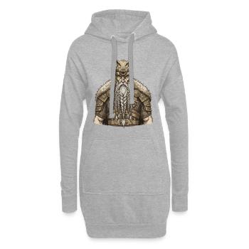 Légende viking viking marin Odin Raven Fighter - Sweat-shirt à capuche long Femme - gris chiné - Devant