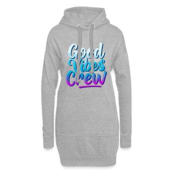 Good - Vibes Crew Schriftzug - Hoodie-Kleid - Grau meliert - Vorne