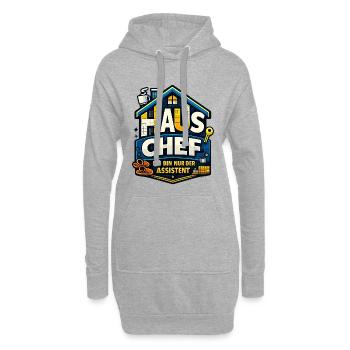 Chef de maison – Je ne suis que l’assistante - Sweat-shirt à capuche long Femme - gris chiné - Devant