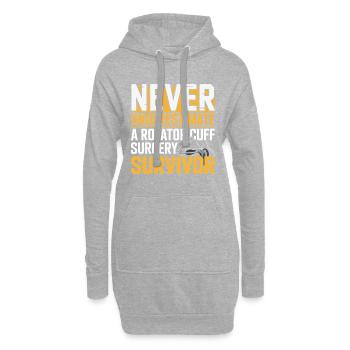 Rotator Cuff Survivor: Never Underestimate - Hoodie-Kleid - Grau meliert - Vorne
