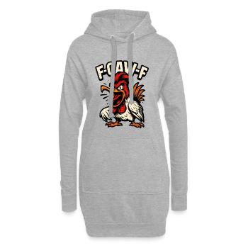 F-CAW-F – Freches Huhn Comic - Hoodie-Kleid - Grau meliert - Vorne