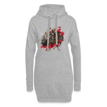 Polnische Flügelhusarenfreiheit 1918 - Hoodie-Kleid - Grau meliert - Vorne