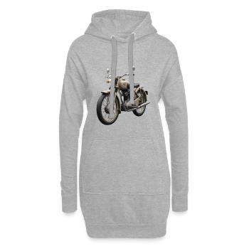 Moto vintage beige rétro - Sweat-shirt à capuche long Femme - gris chiné - Devant