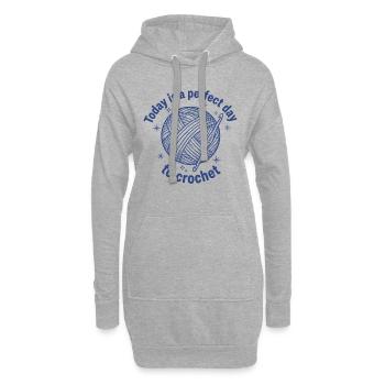 Heute ist ein perfekter Tag, um lustig zu häkeln - Hoodie-Kleid - Grau meliert - Vorne