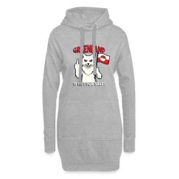 Greenland Is Not For Sale - Hoodie-Kleid - Grau meliert - Vorne