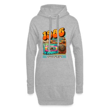 1986 Les légendes naissent dans les années 80 rétro - Sweat-shirt à capuche long Femme - gris chiné - Devant