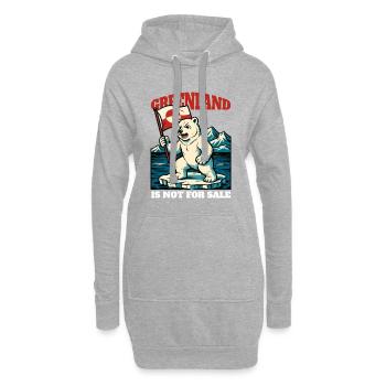 Le Groenland n’est pas à vendre - Sweat-shirt à capuche long Femme - gris chiné - Devant