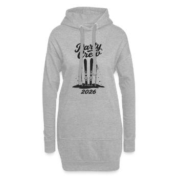Party Crew 2026 Skifahren Après-Ski Gruppe - Hoodie-Kleid - Grau meliert - Vorne