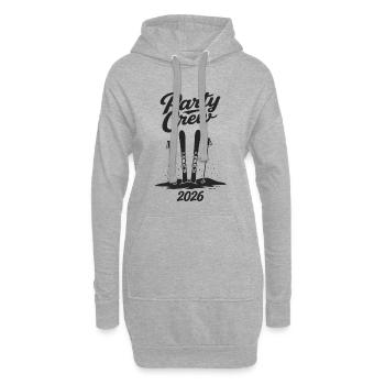 Party Crew 2026 Skifahren Après-Ski Gruppe - Hoodie-Kleid - Grau meliert - Vorne