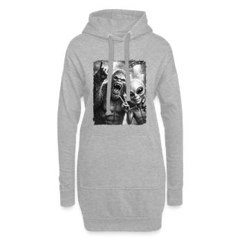 Bigfoot Alien Rocker, Rock Musik, Rock Hand, UFO - Hoodie-Kleid - Grau meliert - Vorne