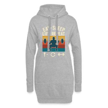 Mange S’Élever Répète | Fitness Vintage - Sweat-shirt à capuche long Femme - gris chiné - Devant