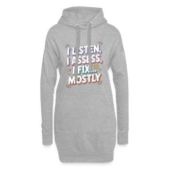 Nurse Practitioner I Listen I Assess Family Nurse - Hoodie-Kleid - Grau meliert - Vorne