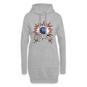 Freiheit für den Deckel - Weg mit dem Band - Hoodie-Kleid - Grau meliert - Vorne