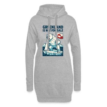 Greenland Is Not For Sale - Hoodie-Kleid - Grau meliert - Vorne