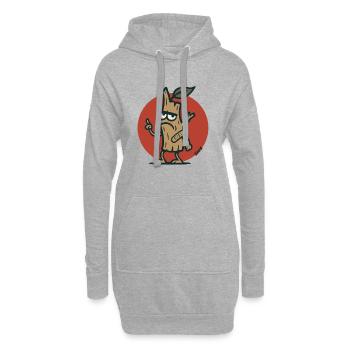 Grimmiger Baum Ast Baumstumpf mit Gesicht - Hoodie-Kleid - Grau meliert - Vorne
