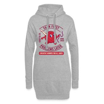 Yarn First Problems Later Funny Crochet Lover Yarn - Hoodie Dress - heather grey - Front