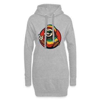 Reggae Faultier mit Sonnenbrille - Hoodie-Kleid - Grau meliert - Vorne