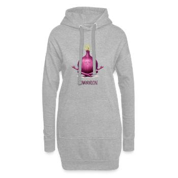 OMMMNION – Meditierende Zwiebel - Hoodie-Kleid - Grau meliert - Vorne