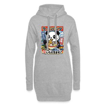 Panda de Kawaii | Ramen | Soupe de nouilles | Restauration rapide - Sweat-shirt à capuche long Femme - gris chiné - Devant