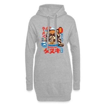 Raton laveur de Kawaii | Ramen | Soupe de nouilles | Restauration rapide - Sweat-shirt à capuche long Femme - gris chiné - Devant