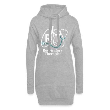 Atemtherapie RT Logo Lungenstethoskop - Hoodie-Kleid - Grau meliert - Vorne