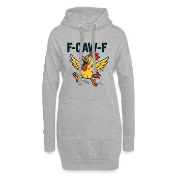 F-CAW-F | Lustige Ente im Stress - Hoodie-Kleid - Grau meliert - Vorne