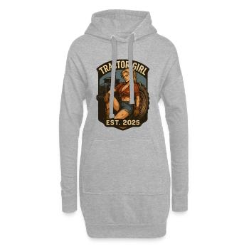 Tractor Girl Est. 2025 | Landwirtschaft - Hoodie-Kleid - Grau meliert - Vorne
