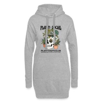 Planti-Social Plant Dad's Club - Hoodie-Kleid - Grau meliert - Vorne
