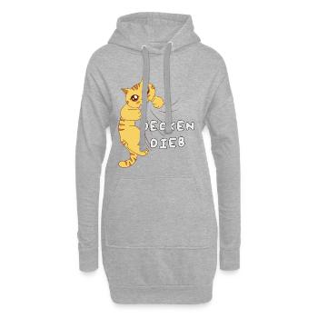 Lieblings Deckendieb Offizielles Schlafshirt - Hoodie-Kleid - Grau meliert - Vorne