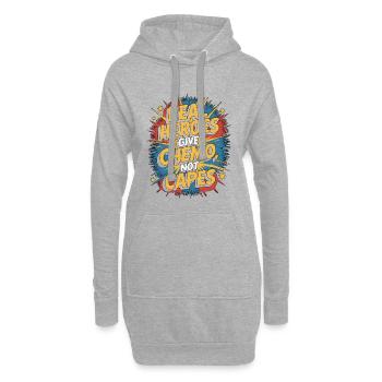 Infirmière en oncologie : de vrais héros donnent un oncologue en chimiothérapie - Sweat-shirt à capuche long Femme - gris chiné - Devant
