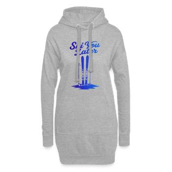 Ski You Later Lustiger Spruch für Skifahrer - Hoodie-Kleid - Grau meliert - Vorne