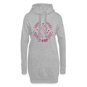 K-Pop Finger Herz Koreanische Musik Niedliche K-Pop Liebe - Hoodie-Kleid - Grau meliert - Vorne