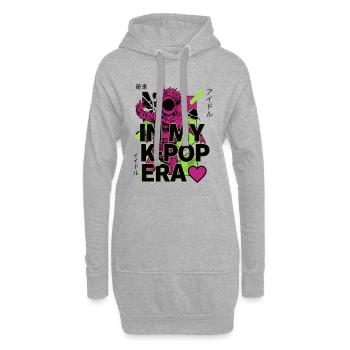 Im K-Pop-Zeitalter koreanische Musik-Anime-Stile - Hoodie-Kleid - Grau meliert - Vorne